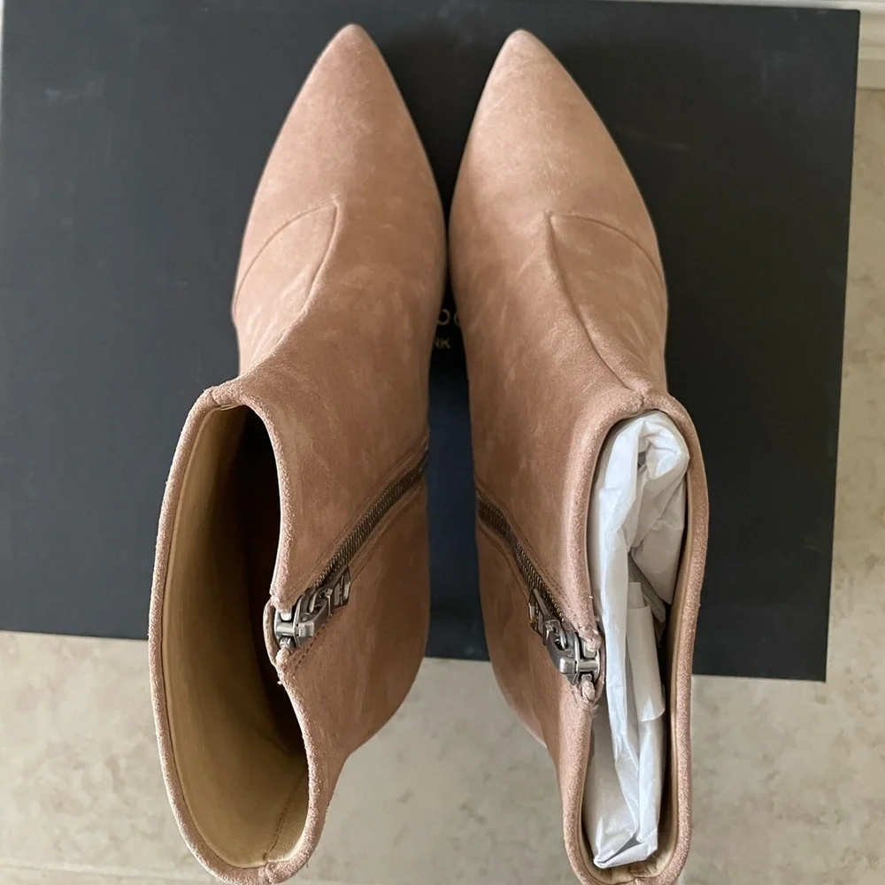 Rag & bone Beha nude suede pointed toe booties boots 7 - Picture 3 of 9
